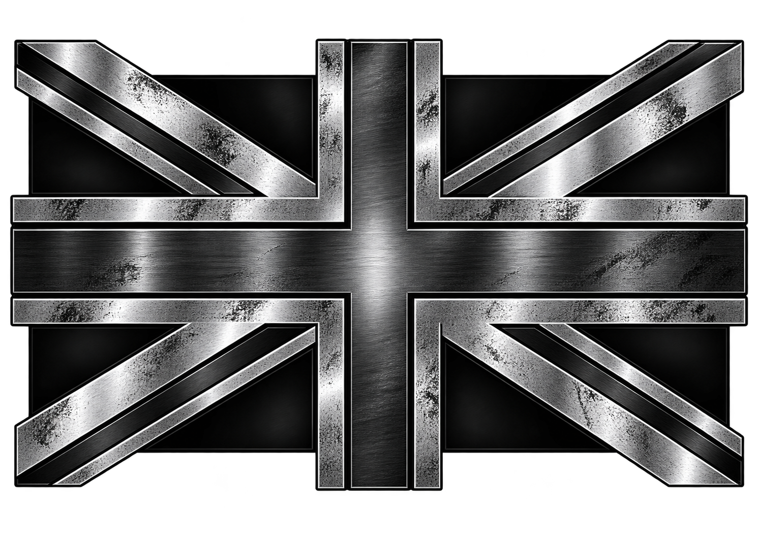Black and grey Union Jack men's T-shirt