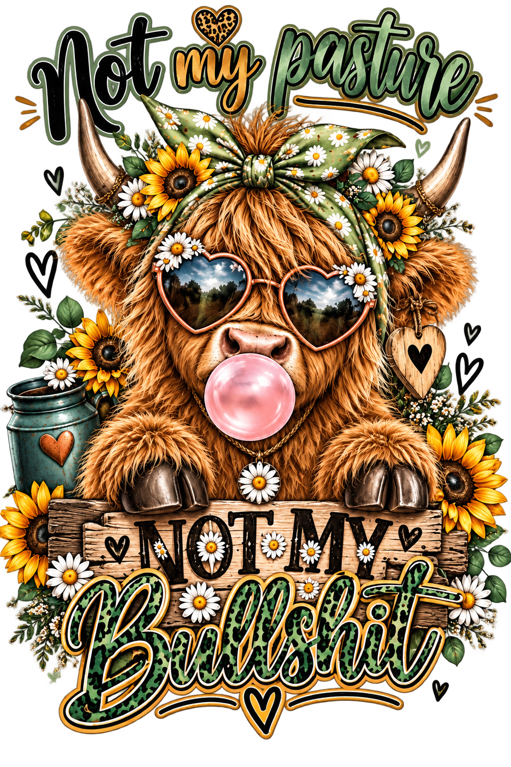 Not My Pasture Not My Bullshit ladies T-shirt design