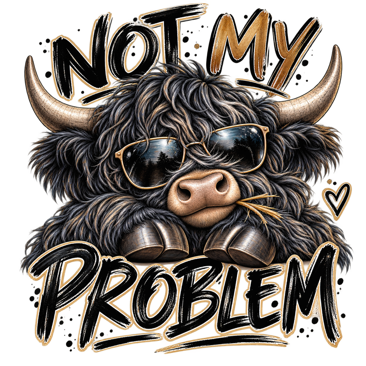 Not My Problem Highland Cow ladies T-shirt